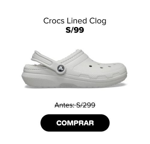 Crocs Lined Clog S/129 Antes: S/299 COMPRAR